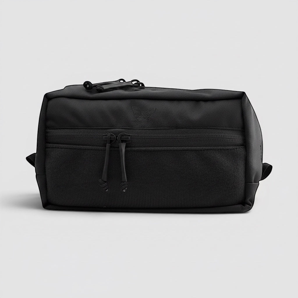 Night Heron Israel black Cordura tactical pouch with front zipper pocket and quick-release Tubes attachment option.
