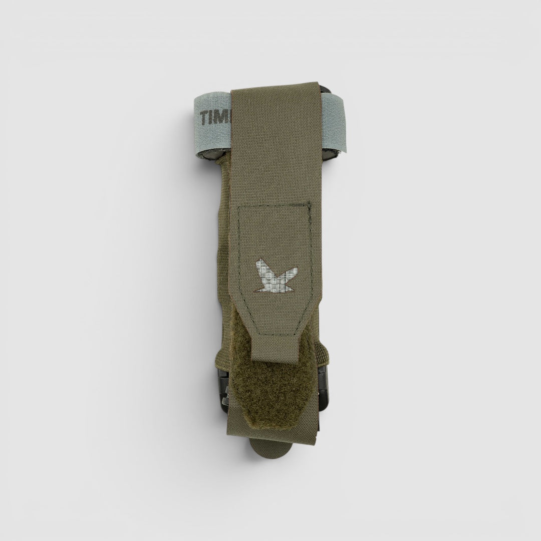 Night Heron Israel olive green Cordura CAT tourniquet pouch with MOLLE attachment and Velcro closure.