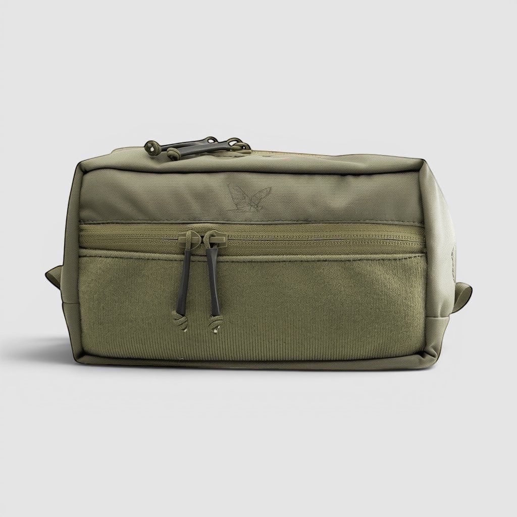Night Heron Israel olive green Cordura pouch with front zippered pocket and velcro panel, military tactical gear.
