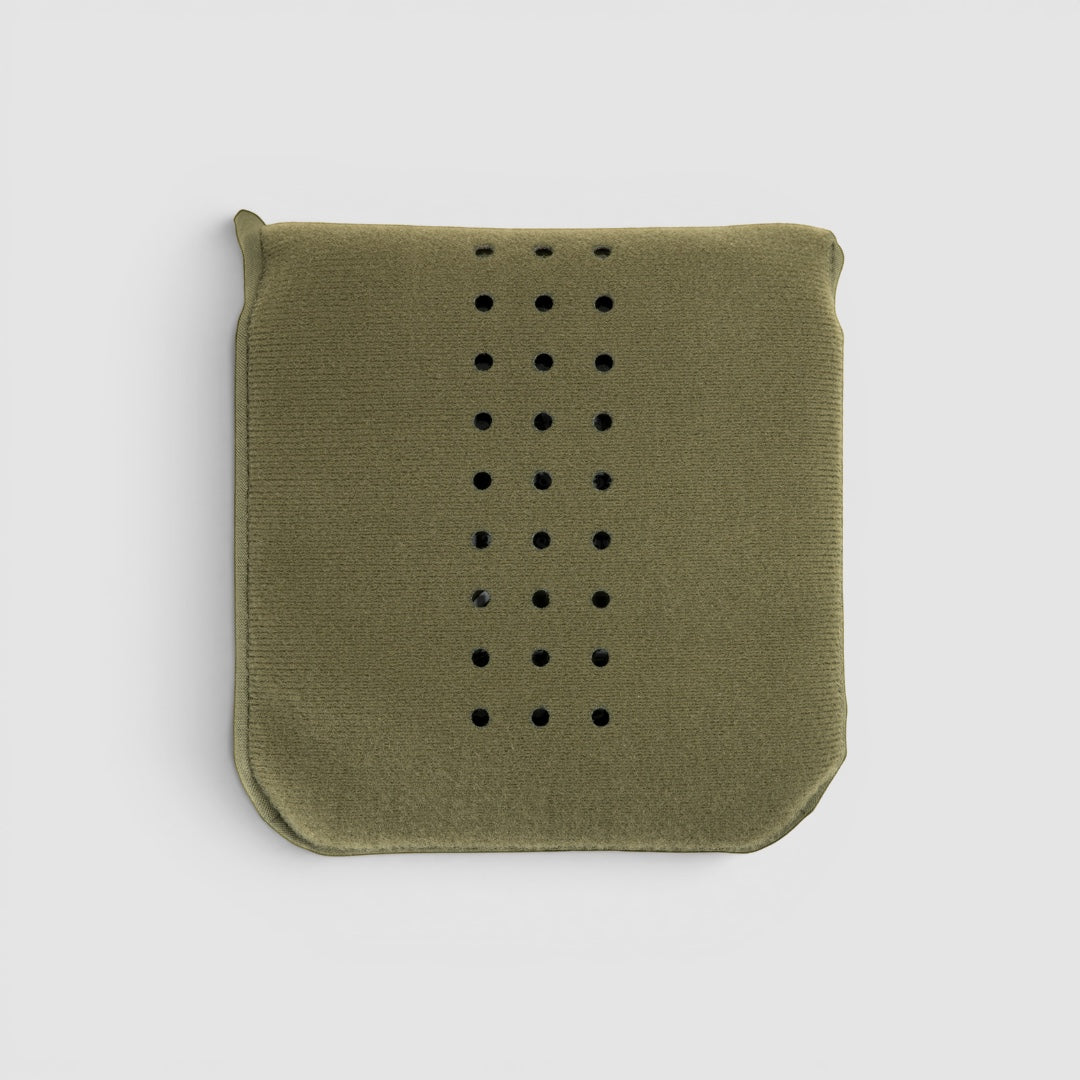 Night Heron Israel olive green padded pouch with ventilation holes for tactical vest side plates.