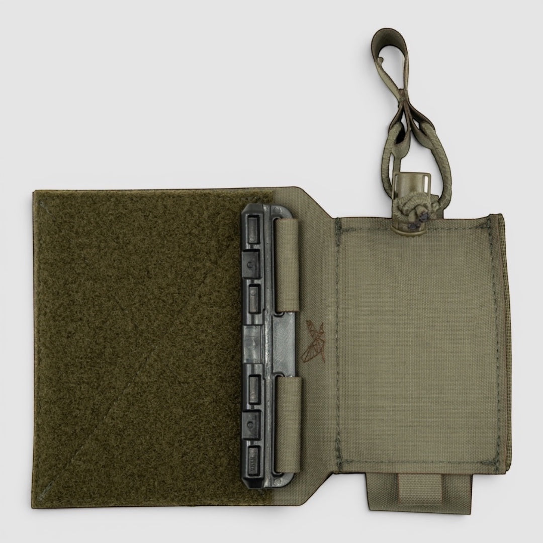 Night Heron Israel X-RAY Radio Pouch in olive drab Cordura laminate with Tegris reinforcement and MOLLE system.