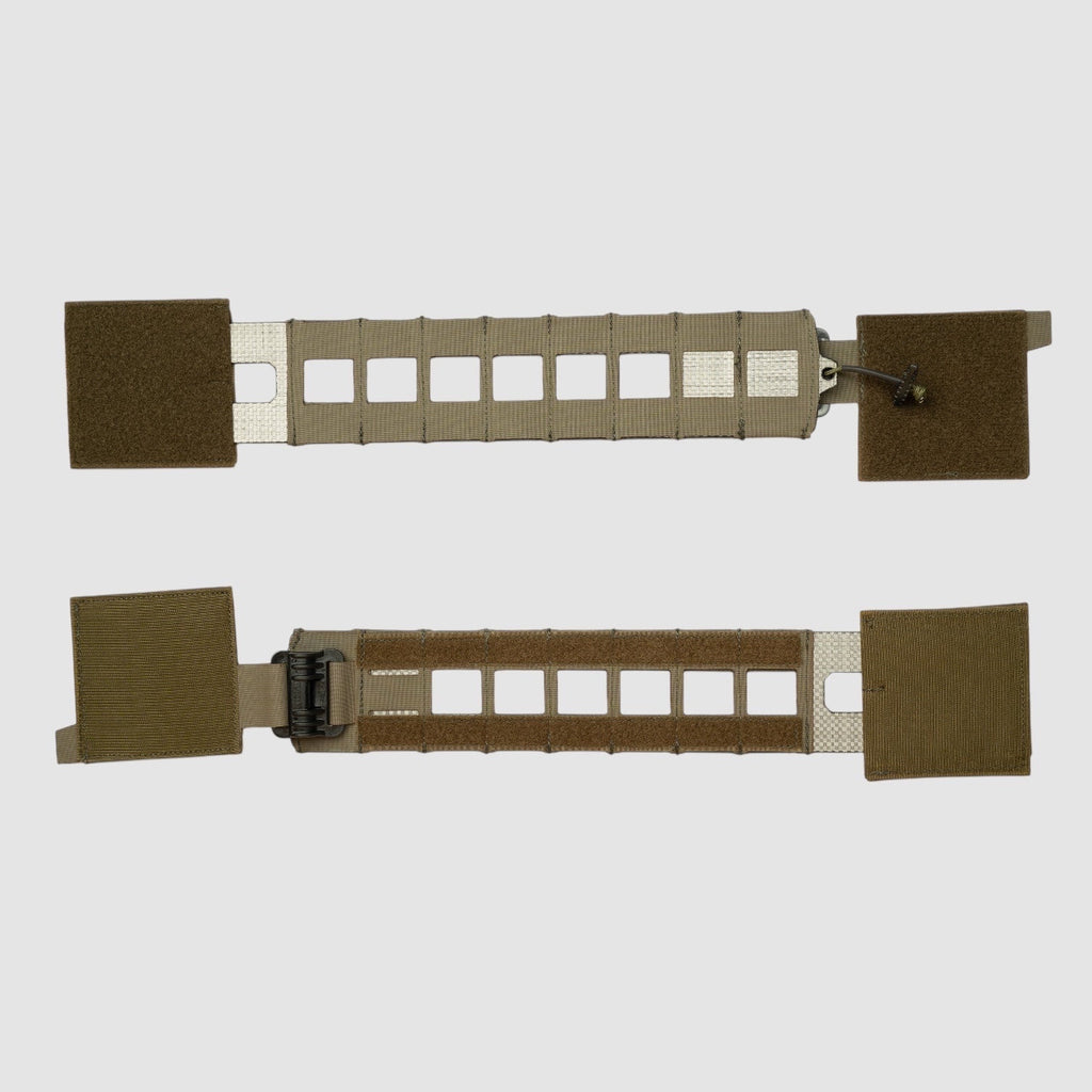 Night Heron Israel X-RAY slim tactical cummerbund pair in olive drab with MOLLE webbing and quick-release buckles.