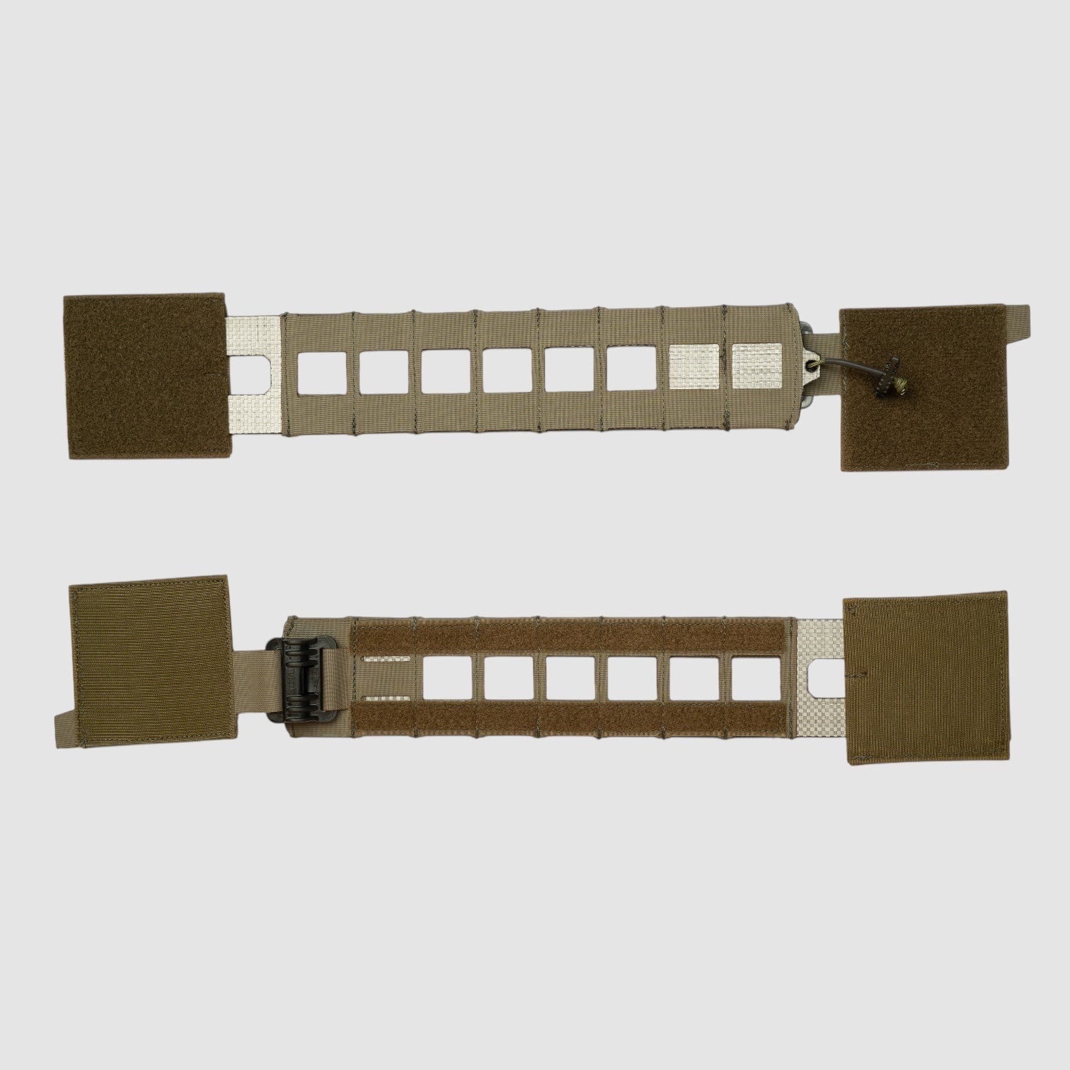 Night Heron Israel X-RAY slim tactical cummerbund pair in olive drab with MOLLE webbing and quick-release buckles.