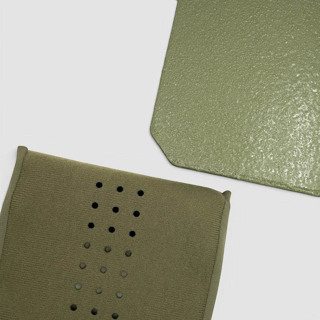 Night Heron Israel olive green tactical plate pads pouch with ventilation holes and a matching ballistic plate.