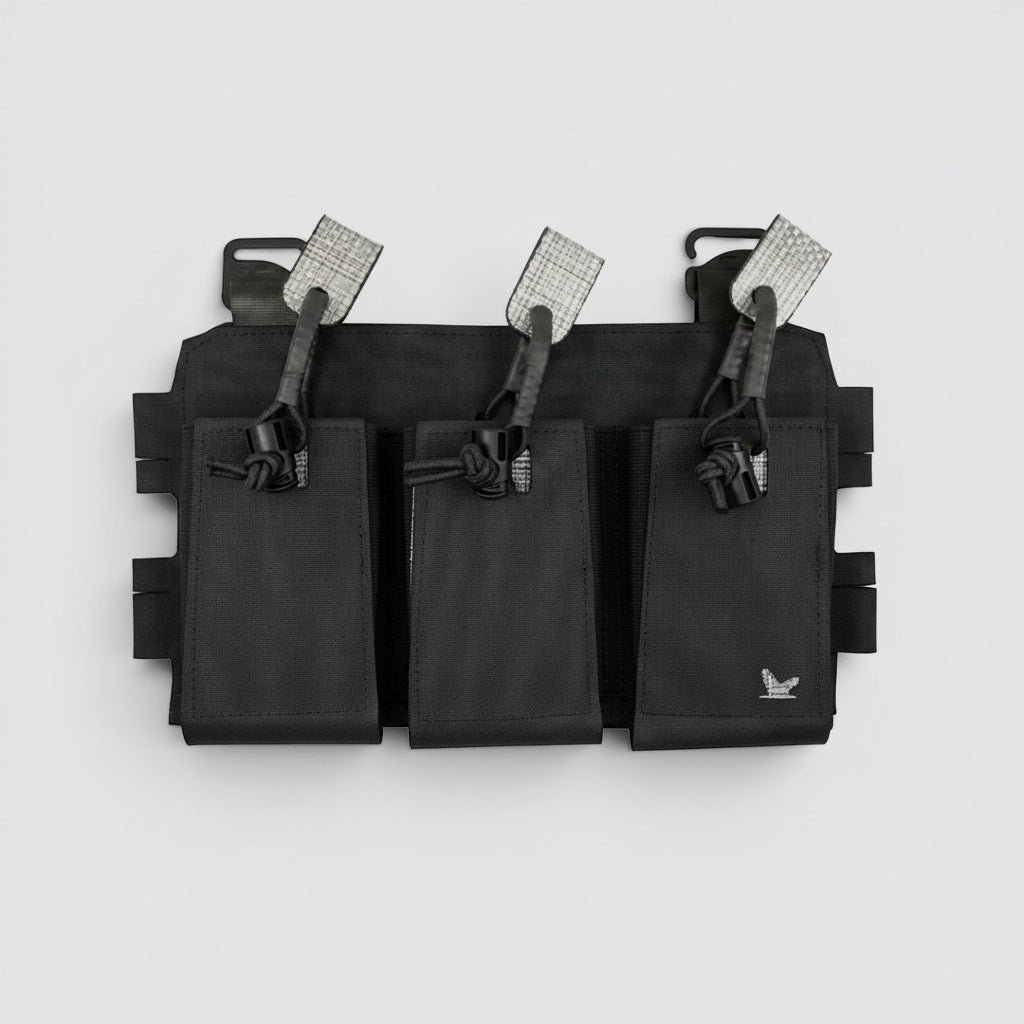 Night Heron Israel X-Ray Triple Mag Placard in olive drab Cordura, designed for minimal profile magazine carrying.
