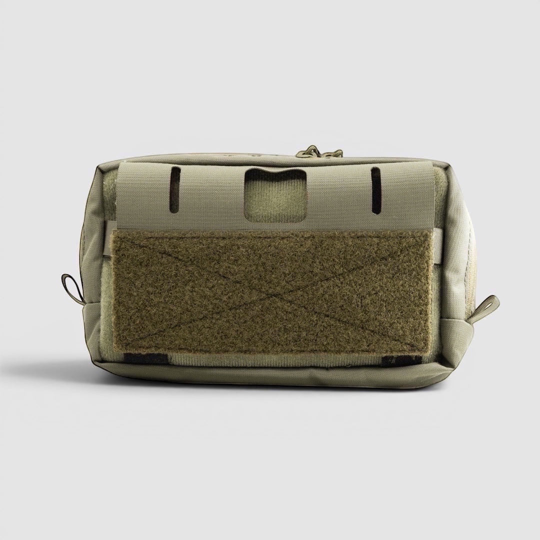 Night Heron Israel X-RAY DANGLER POUCH in olive green Cordura with front loop panel and MOLLE compatible slots.