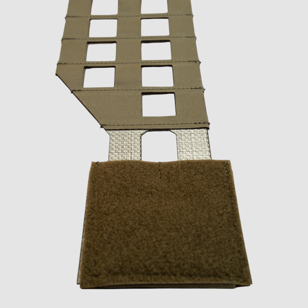 Night Heron Israel X-RAY wide tactical cummerbund in olive drab with laser-cut MOLLE and durable Cordura laminate.