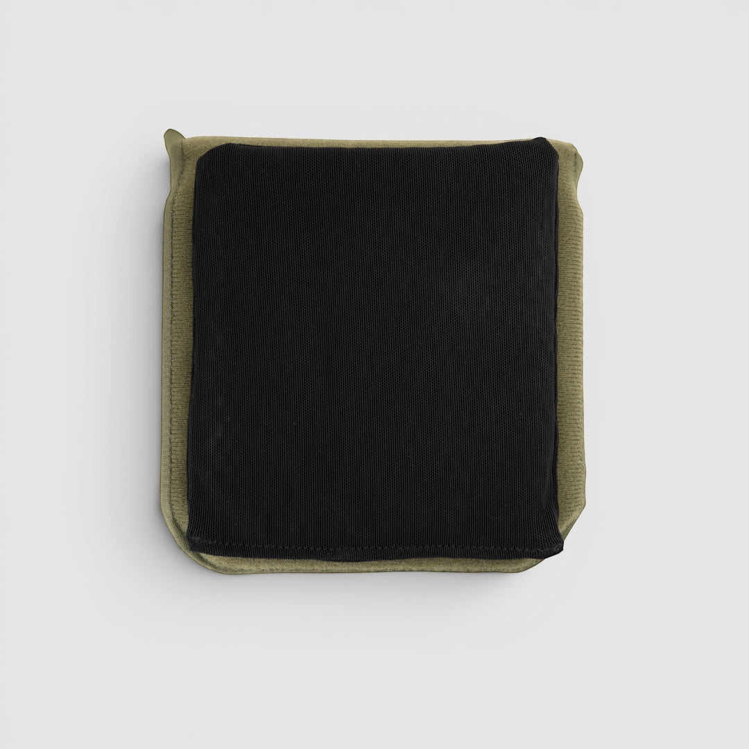 Night Heron Israel olive green X-RAY plate pads pouch with black Cordura fabric and internal padding for tactical vests.