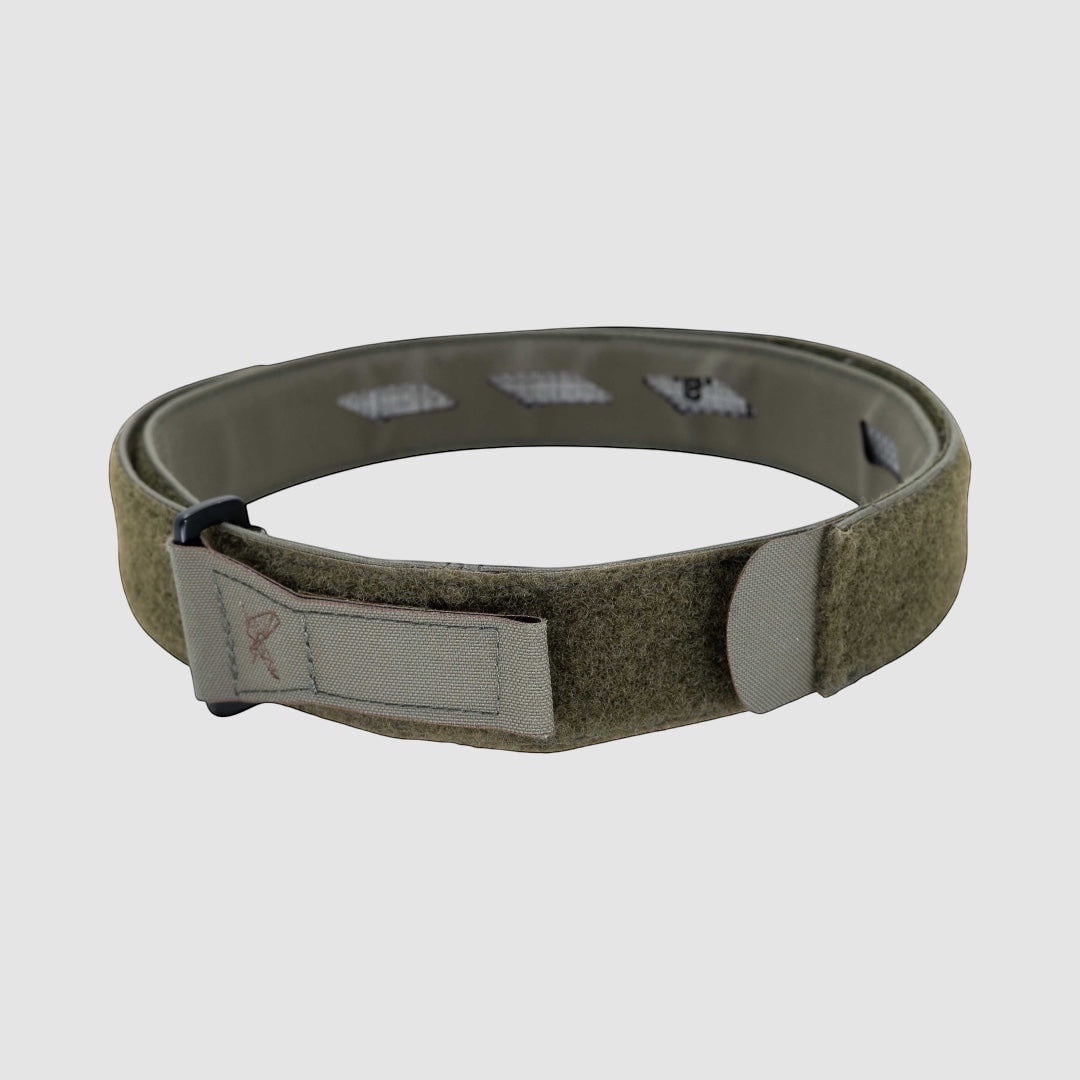 Night Heron Israel olive green tactical combat belt with MOLLE system and Cobra buckle, made from Tegris and Cordura.