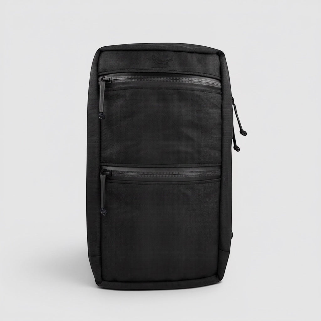 Night Heron Israel black Cordura X-Pac tactical pouch with multiple zippered pockets and internal organization for mission gear.