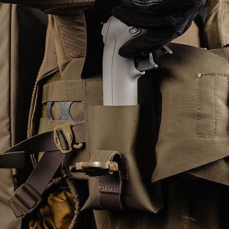 Night Heron Israel small general-purpose pouch in coyote brown 500D Cordura, designed for essential items like drone controllers or medical supplies.